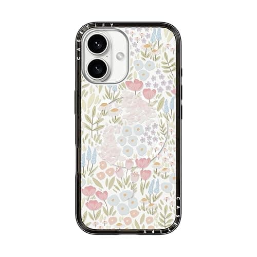CASETiFY Compact iPhone 16 Case [Slim and Sleek/Compatible with Magsafe / 4 ft. 2X Military Grade Drop Protection] - Eleanor - Clear Black - Image 1