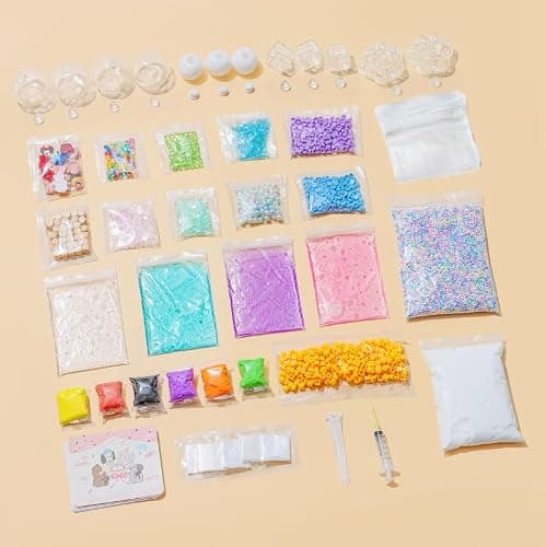 Lomantank DIY Stress Ball Making Kit, 12 TPR Skins in 4 Shapes, 26 oz Assorted Fillers, Slime, Clay, Vacuum Tool & Cable Ties, ASMR Squishy Maker for Handmade Stress Balls Creative Craft Gift thumbnail 6