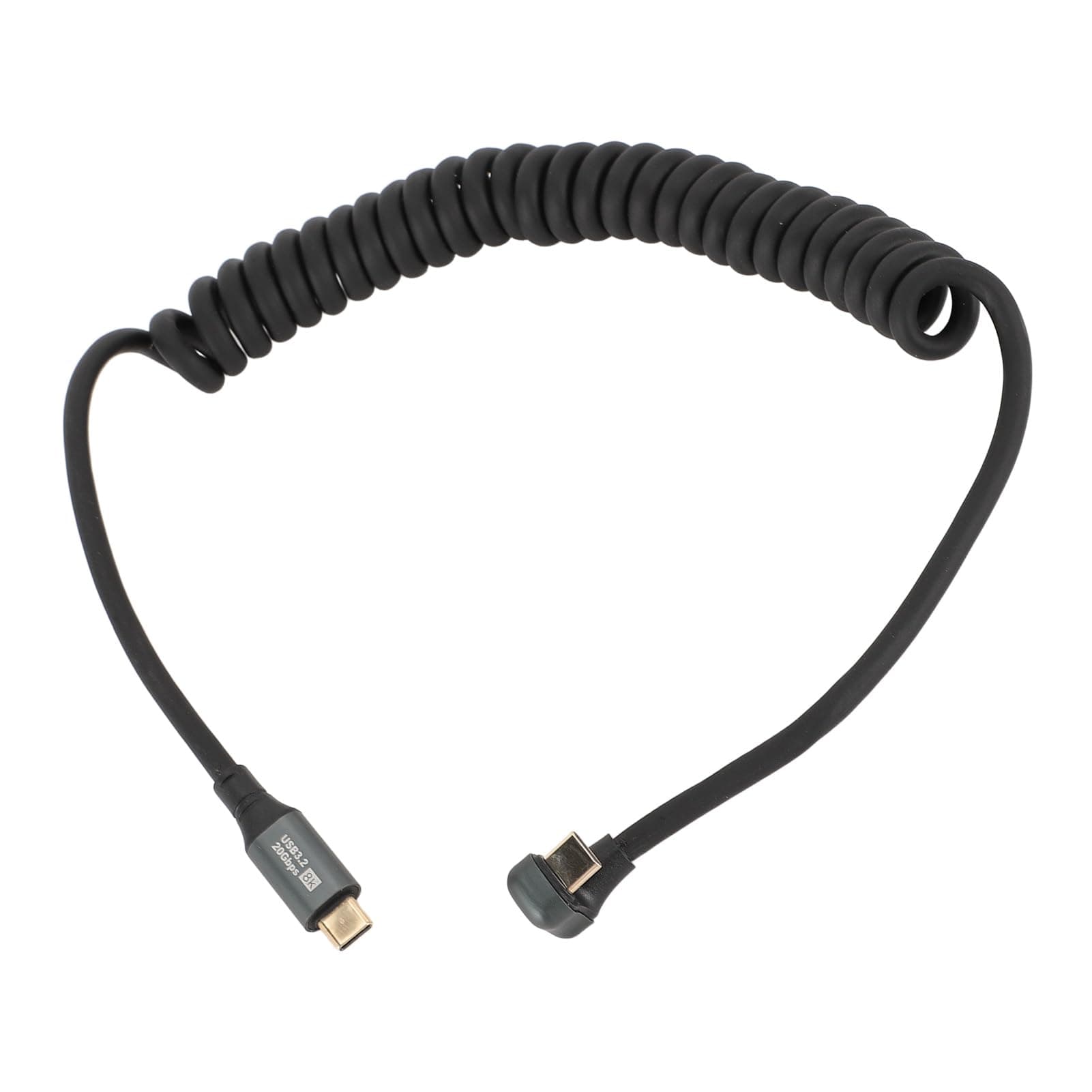 Cable USB C a USB C, Cable en Espiral de Resorte USB C a USB C Extensible de Doble Cabezal USB3.2 Portátil con Carcasa de Aleación de Aluminio para Concentrador (C macho a C thumbnail 9