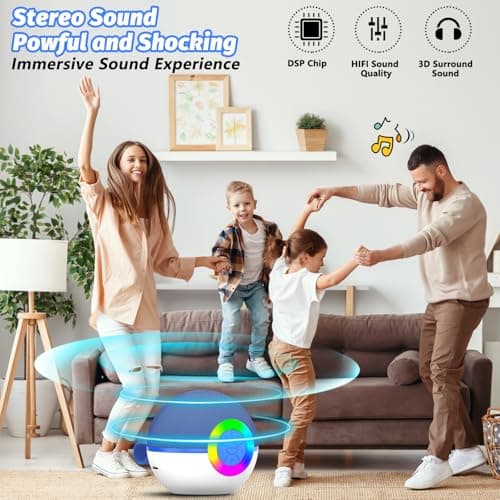 goopow Mini Karaoke Machine Speaker for Kids Adults, Portable Bluetooth Microphone Song Toys with LED Light, Best Chritmas Birthday Festival Gift for 3 4 5 6 7 8+ Year Old Girls Boys (Blue-2MIC) thumbnail 2