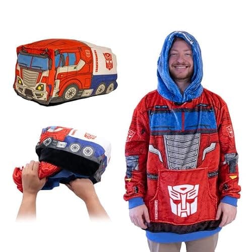 Transformers Plushible Wearable Blanket Hoodie, Hasbro Optimus Prime, 2-in-1 - Image 1