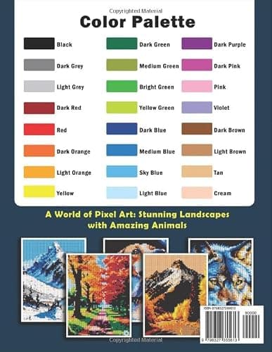 Mystery Mosaics Color By Number Landscapes and Animals: Pixel Art Coloring Book, Color Quest to Reveal the Nature's Palette for Relaxation and Stress Relief thumbnail 2