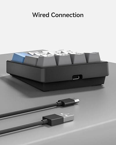 Kisnt Mechanical Number Pad,Hot Swappable Numpad Wired USB 17 Keys Keypad White Backlit Numeric Keypad with PBT Keycaps for Laptop PC Compact Keyboards (Black, Brown Switch) thumbnail 6