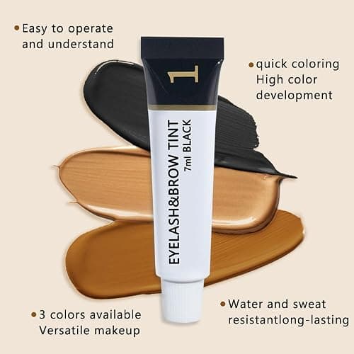 Lash & Brow Color Kit –Eyebrow Dye for Women & Professional Eyelash Color 7ml, Instant Natural Results, Easy-to-Use Eyelash Dye Kit for Salon/Home，Black thumbnail 2