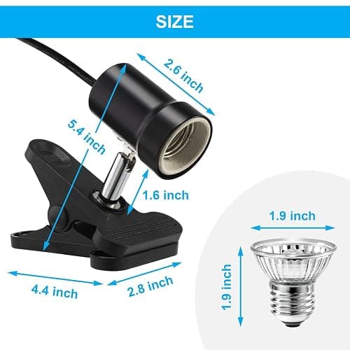 DaToo Reptile Heat Lamp Rotatable Turtle Heating Light with 50W UVA UVB Heat Bulb Simulated Sunlight Basking Spot Lamp with Clamp for Reptiles Lizard Amphibian Bearded Dragon Snake thumbnail 2