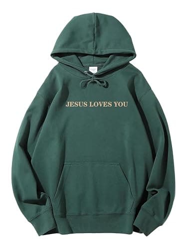RIZUNTO Jesus Loves You Christian hoodies Religious Sayings hoodie Graphic Sweater Man Women Bible Pullover Y2K Sweatshirt thumbnail 2