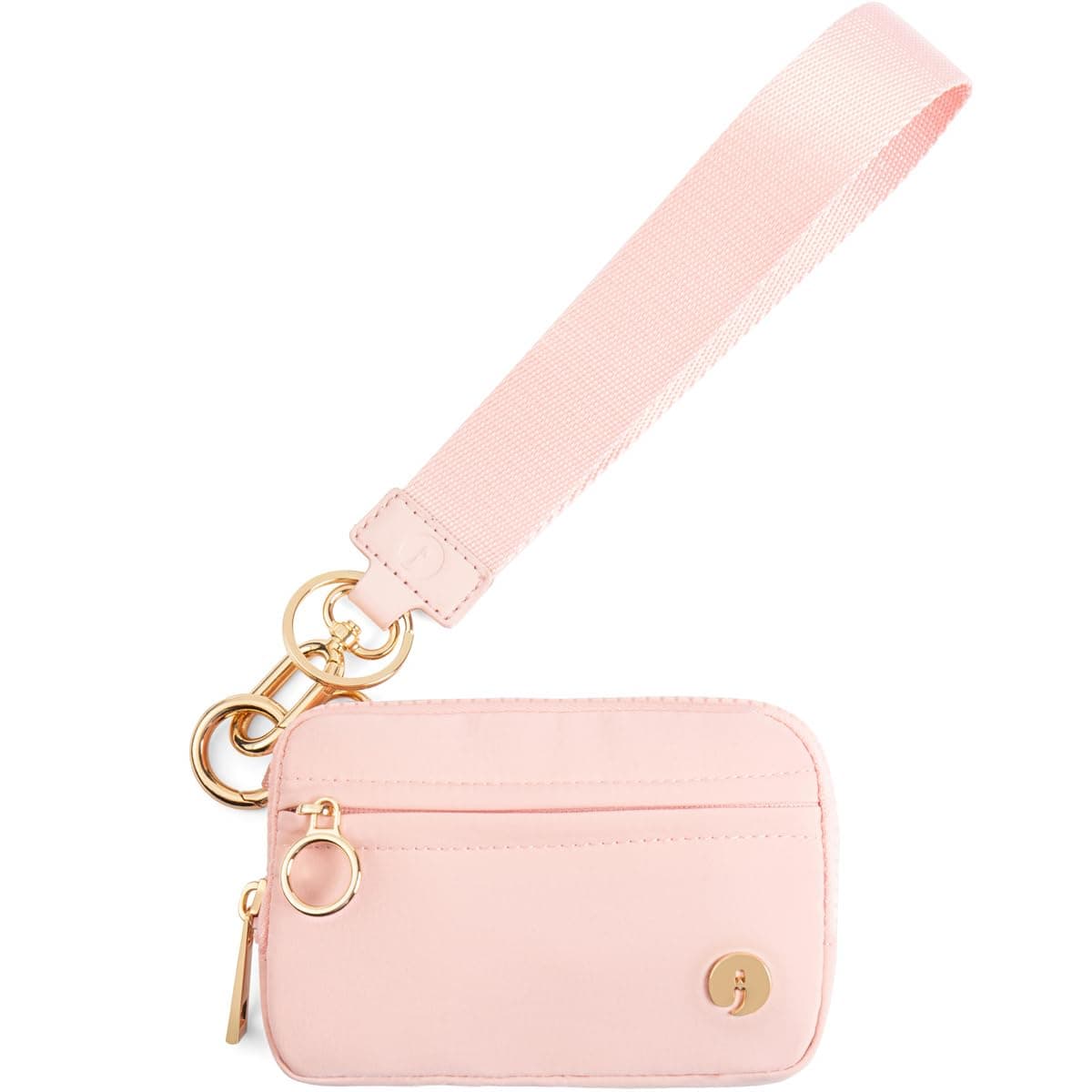 Llavero de doble bolsa para mujer con 2 monederos desmontables con cierre – portafolios pequeña y portátil para mujeres y hombres, Rosado, portafolios pequeña - Image 1
