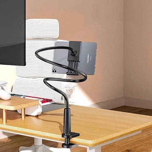 Lazy Handy-Halter, Handy-Clip, Betthalter, DIY, verstellbare lange Arm-Schwanenhals-Handyhalterungen, Lazy Bracket langer Arm-Clip, Klemmhalterung für Bett/Schreibtisch (schwarz) thumbnail 3