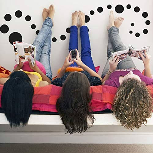 Black Polka Dot Wall Decals, Girls Room Wall Decor Stickers, Wall Dots, Vinyl Circle Peel & Stick DIY Bedroom, Playroom, Kids Room, Baby Nursery Toddler to Teen Bedroom Decoration (Black) thumbnail 3