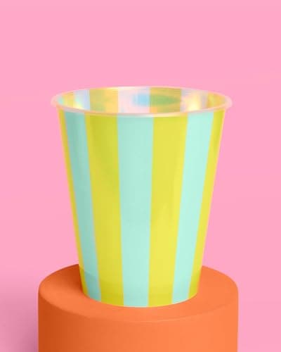 xo, Fetti Pink + Green Pool Party Plastic Cups | 16 pcs 12 oz | Summer Drinkware, Colorful Decorations, Bachelorette Party Drinks, Birthday Supplies thumbnail 5