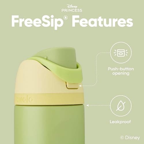 Owala Disney Princess FreeSip Insulated Stainless Steel Water Bottle with Straw for Sports and Travel, BPA-Free Sports Water Bottle, 24 oz, Tiana thumbnail 4