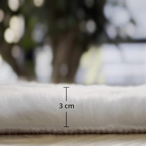 ORINOVA Teppich Schlafzimmer Waschbar Fellteppich Weiß Flauschig Kunstfell 60x90 cm Teppich Für Wohnzimmer Kinderzimmer Deko Rechteckig thumbnail 2