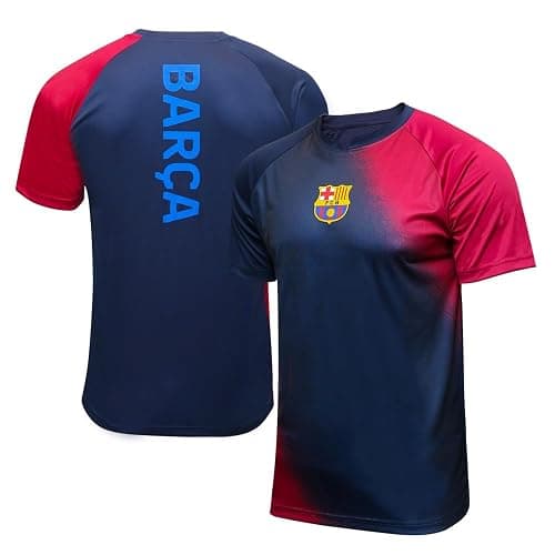 Icon Sports FC Barcelona Shirt - Officially Liecensed Jersey Style Short Sleeve Soccer Game Day Active Tee Top thumbnail 2