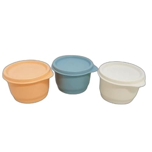 Tupperware SET (3) Kühlschrank Uno 120 ml bunt orange weiß blau Dose Vorrat Frischhaltedose Julchen thumbnail 3