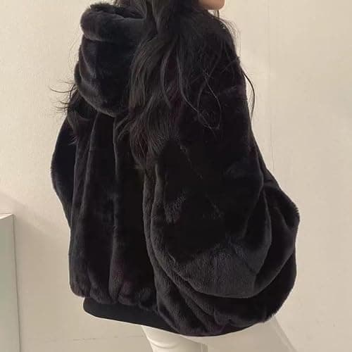 Sumleno Sherpa Jacket for Women Teen Girls Reversible Y2k Zip Up Hoodie Fleece Fur Grunge Winter Coat Cutecore Korean Clothes thumbnail 5
