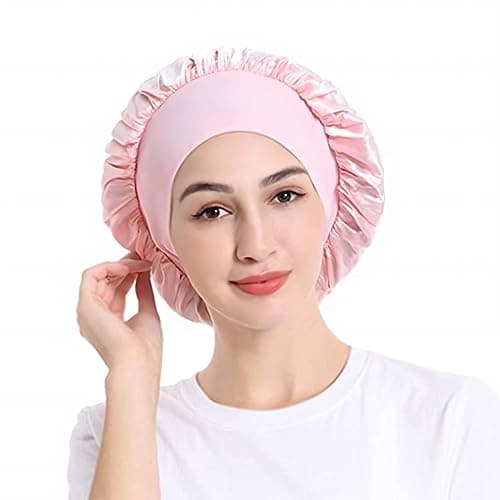 Satin Bonnet, Night Sleep Caps with Wide Elastic Band, Silk Wrap, Soft Head Cover Sleeping Hat for Women and Girls Curly Hair thumbnail 2