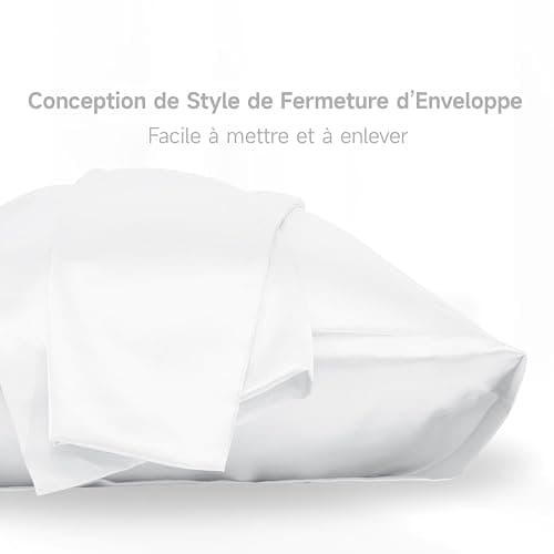 Taie Oreiller 65x65 Satin - Similaire aux Taie d Oreiller en Soie Lot de 2, Prend Soin de Votre Peau et de Vos Cheveux, Housse Coussin Satin Protege Oreiller (Blanc Naturel, 65x65cm) thumbnail 5