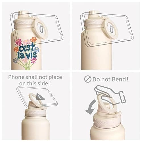 ZTAR Insulated Stainless Steel Water Bottle – Compatible with Magsafe usable as Tripod, Leak-Proof, Keeps Drinks cool or warm, For Travel, Gym, and Office, Ideal Gift for Women, Men & Kids, 32 oz thumbnail 5