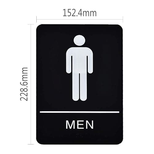 Mens Restroom ADA Braille Sign with 3m tape thumbnail 2