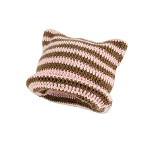 Crochet Hats for Women Cat Beanie Vintage Beanies Women Fox Hat Grunge Accessories Slouchy Beanies for Women - Image 1