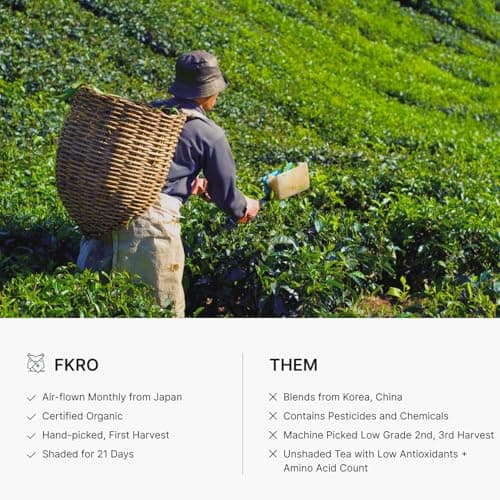 FKRO Organic Saemidori Ceremonial Grade Matcha Green Tea Powder | Single Cultivar 1st Harvest | Stone-Ground, Air-Flown Monthly from Japan | 30g Tin thumbnail 7