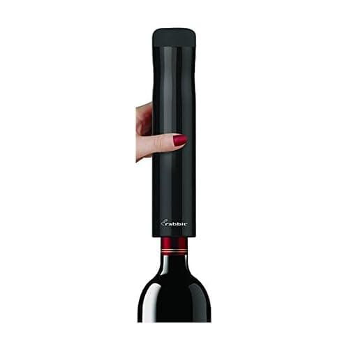 Rabbit Automatic Electric Corkscrew Wine Opener, Cordless Rechargeable, One-Touch Operation, Sleek Shiny Black Finish, Easy to Use for Wine Lovers - Image 1
