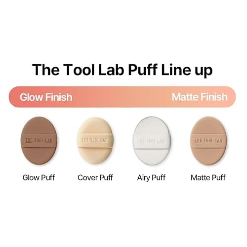 THE TOOL LAB Long-lasting Tension Puff (Glow type, Round) - Korean Olive Young Makeup Puff Sponge for Liquid Foundation Cushion Shading Blusher, 100% Pure Rubycell for Moisterizing Fitting - 2.1 inch thumbnail 8