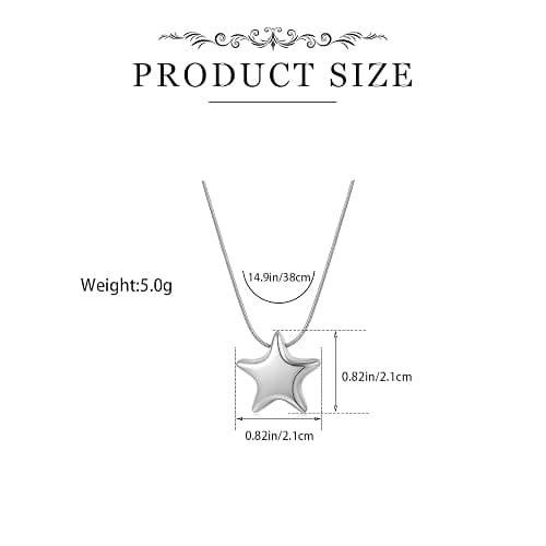 HANRESHE Star Choker Necklace for Women Stainless Steel Minimalist 14K Gold Plated Star Charm Pendant thumbnail 7