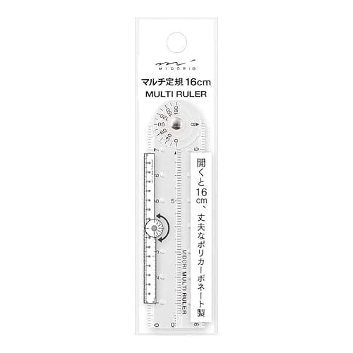 DESIGNPHIL 42263006 Midori Multi Ruler, 6.3 inches (16 cm), Transparent - Image 1