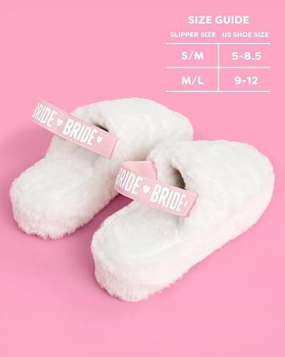 xo, Fetti Bride Strap Slippers, Fur, Bachelorette Party Decorations, Wedding Day Sandals, Bridesmaid Gift, Bridal Shower Party Favor thumbnail 4