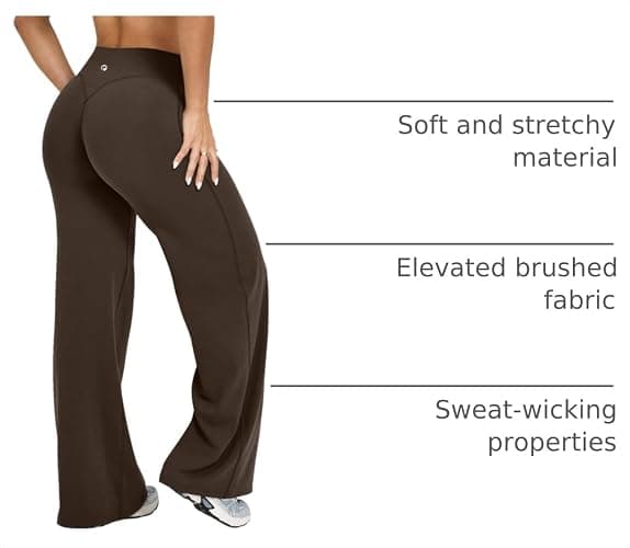 OQQ Yoga Pants Women Casual Soft Straight Leg Bottoms | High Waist, Moisture Wicking, Soft Comfortable Feel, 4-Way Stretch, Yoga, Work & Casual Wear thumbnail 4