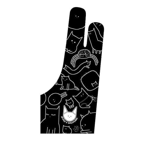 XPPen Digital Drawing Glove - Two-Finger Artist Glove with Cute Cat Print, Suitable for Right and Left Hand - Image 1