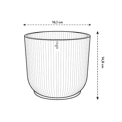 elho Vibes Fold Round 16 - Flower Pot from 100% Recycled Plastic - Indoor Plant Pot - Ø 16.1 x H 14.8 cm - Black/Anthracite thumbnail 3