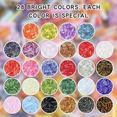 Seople 5040Pcs Tube Bead Embroidery Kit, Bugle Beads for Embroidery for Jewelry Making, Crafts, Bracelets, Necklaces, Earrings thumbnail 7