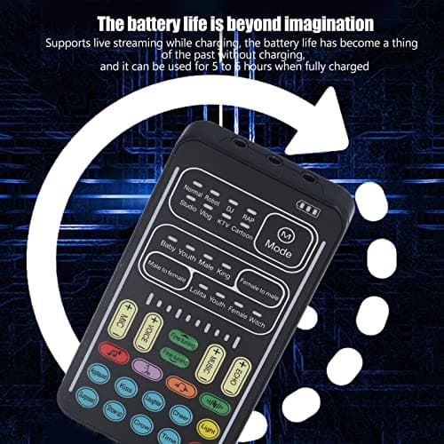 Voice Changer Set,I9 Multifunction Portable Recording Mini Sound Card,8 Different Sounds,High Device Compatibility,for Game Music Recording,Phone Computer Sound Changer(English Version) thumbnail 3