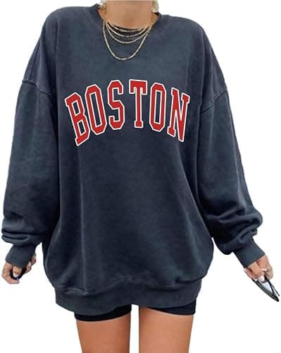 Langwyqu Women's Oversized Sweatshirt Los Angeles California Crewneck Long Sleeve Casual Loose Pullover Tops thumbnail 2
