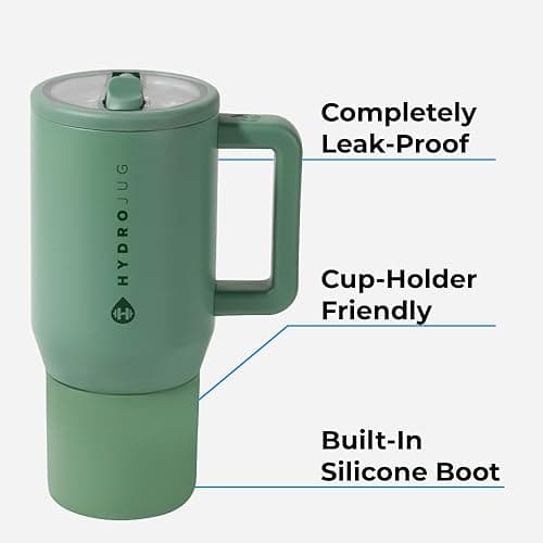 HydroJug Kids - 20 oz Insulated Kids Water Bottle with Flip Straw & Handle | Leak-Proof & Durable | Perfect for School, Sports, Lunch, Travel & Camp, Cream - Cream thumbnail 3