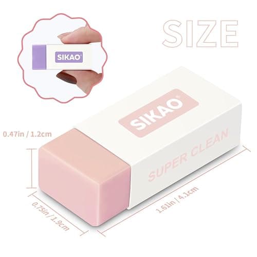 Morandi Erasers, 12 Pack Aesthetic Block Pencil Erasers – Soft Neutral Colors, Smudge-Free Latex-Free Erasers for School, Office, Journaling & Drawing thumbnail 3
