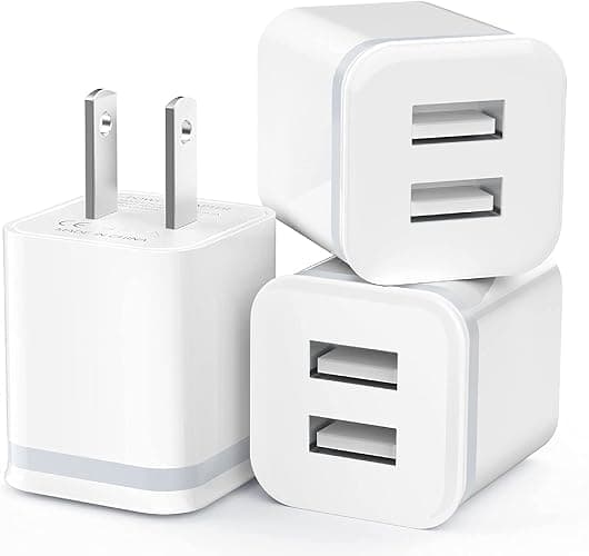 USB Wall Charger, LUOATIP 3-Pack 2.1A 5V Dual Port Cube Power Adapter Plug Block Charging Box Brick for iPhone 14 13 12 11 Pro Max SE XS XR X 8 7 6 6S Plus, Galaxy, LG, Moto, Android Phones - Image 1