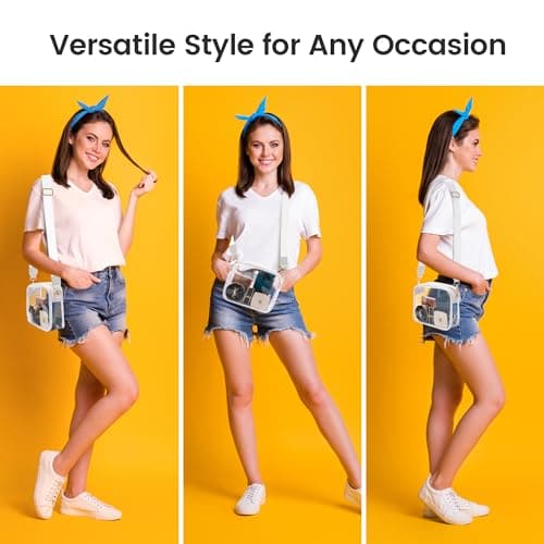 Aveniee Clear Bag Stadium Approved, Clear Purses for Women, Crossbody Bag for Concerts with Adjustable Strap - White thumbnail 5