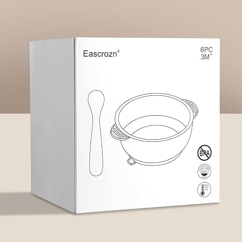 Eascrozn 3 Pack Baby Bowls with Suction and 3 Pack Baby Spoons, BPA Free, Silicone Baby Feeding Set for Babies Toddler Kids, Microwave and Dishwasher Safe thumbnail 7
