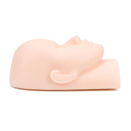 Beayuer Facial Mannequin Practice Training Head for Put on Makeup and Lash Extension Cosmetology Doll Head Soft Touch Rubber Practice Face Model Easy to Clean by Skincare Essential Oil (1 Pc, White) thumbnail 6