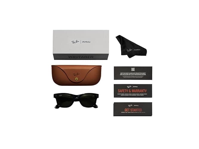Ray-Ban Meta (Gen 1), Wayfarer, Large Matte Black | Smart AI Glasses for Men, Women - 12 MP Camera, Open-Ear Speakers, Video, Bluetooth — Polarized Gradient Graphite Lenses - Wearable Technology thumbnail 5