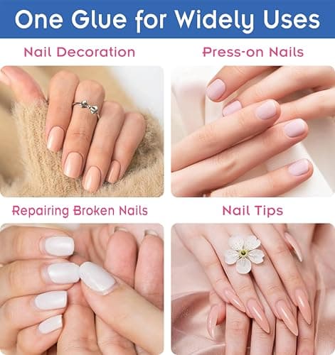 Super Strong Nail Glue for Nail Tips,Acrylic Nails and Press on Nails,Built in Brush on Nail Glue for Press on Nails,Long Lasting Nail Cement(8ml*2) thumbnail 6