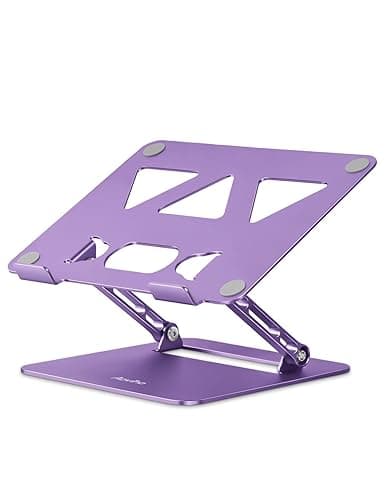 Aoviho Adjustable Laptop Stand for Desk,Portable Laptop Stand Holder and Riser,Foldable Aluminum Notebook Computer Stands for MacBook Air Pro HP Lenovo Dell Samsung Chromebook, 10-15.6 inch, Purple - Purple