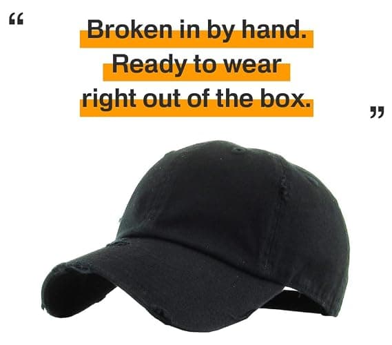 KBETHOS Vintage Washed Distressed Cotton Dad Hat Baseball Cap Adjustable Polo Trucker Unisex Style Headwear thumbnail 4