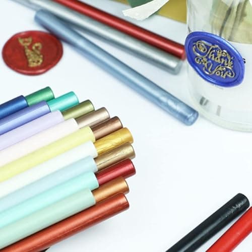 Pearl White Wax Seal Sticks, ONWINPOR 30pcs Glue Gun Metallic White Wax Sealing Sticks for Waxseal Stamp, Wedding Invitations, Envelope Letter Sealing (Pearl White) thumbnail 7
