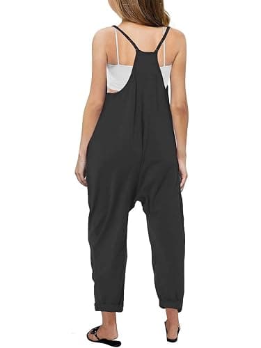 Bnycuml Girl's V Neck Sleeveless Jumpsuits Spaghetti Straps Harem Long Pants Rompers With Pockets (5-14 Years) thumbnail 2