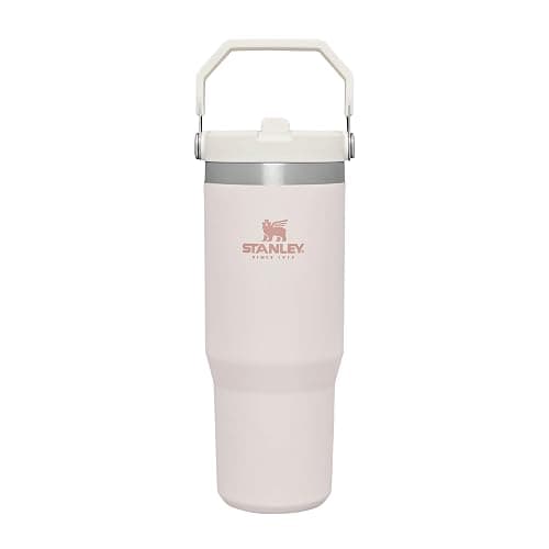 Stanley Flip Straw Tumbler 1.0 Trinkflasche Mit Strohhalm 0.89L - Thermosflasche Hält 12+ Stunden Kalt - Spülmaschinenfest - Sportflasche - Wasserflasche BPA Frei - Rose Quartz - Image 1