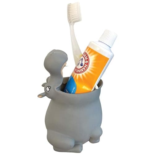 Lily’s Home Fun Kids Animal Toothbrush Holder, Bathroom Organizer, Pencil Cup - Shark - Crock - Image 1